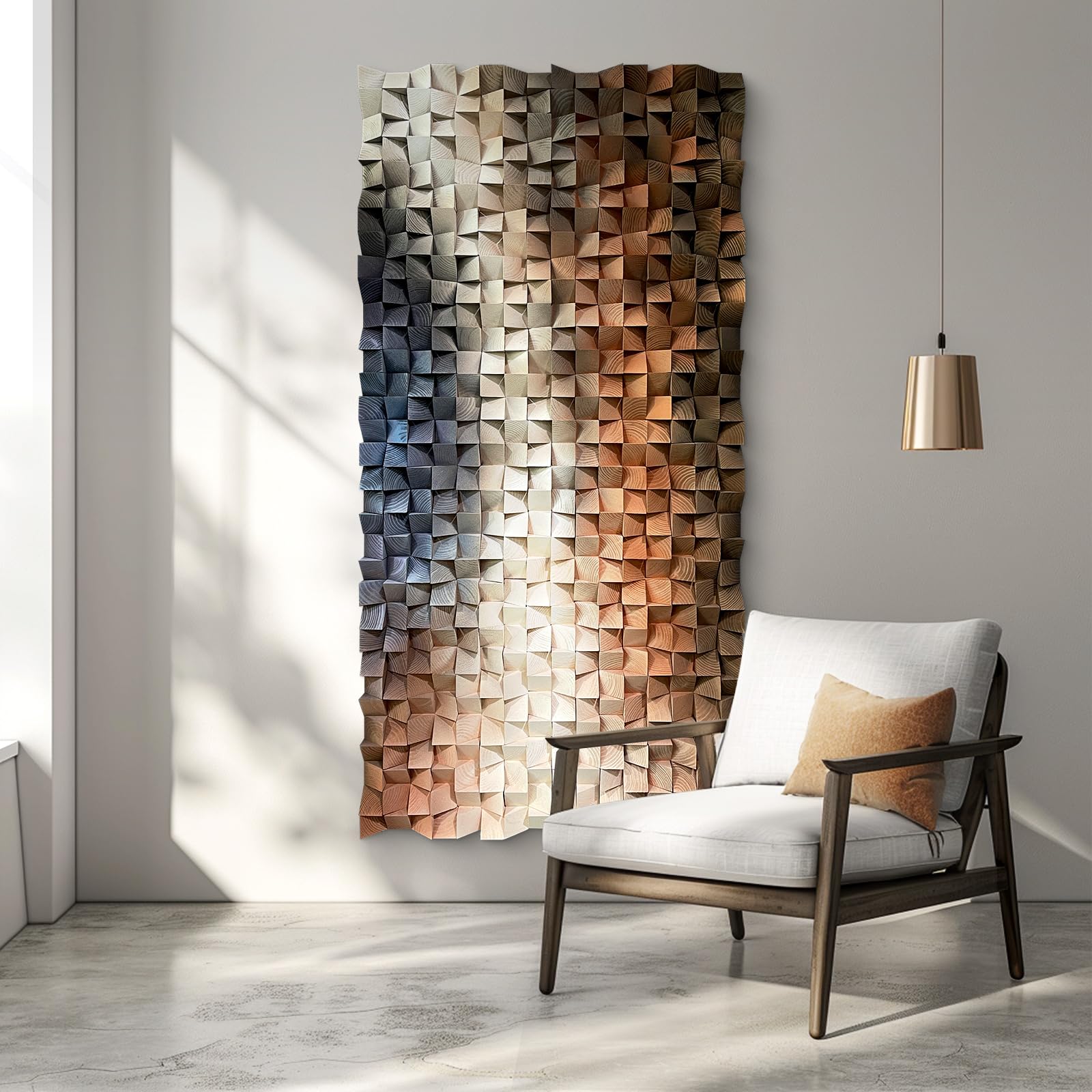LIUZEYUE Wooden block symphony, modern minimalist wall decoration