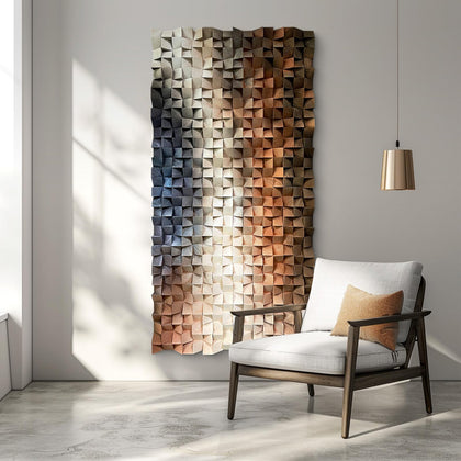 LIUZEYUE Wooden block symphony, modern minimalist wall decoration