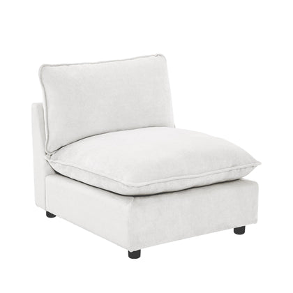 Modular Chenille Sectional Sofa with Deep Seats