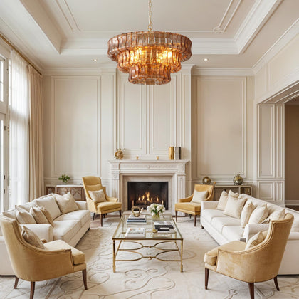 Large Rectangular Glass Chandelier