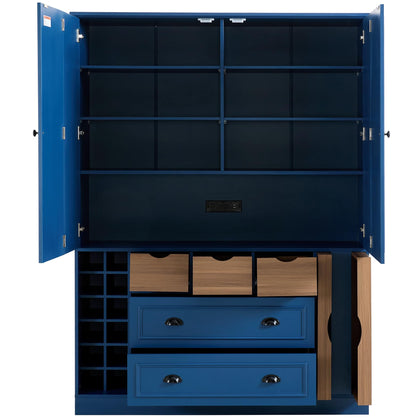 Farmhouse Pantry Cabinet with Pull-Out Trays & Drawers