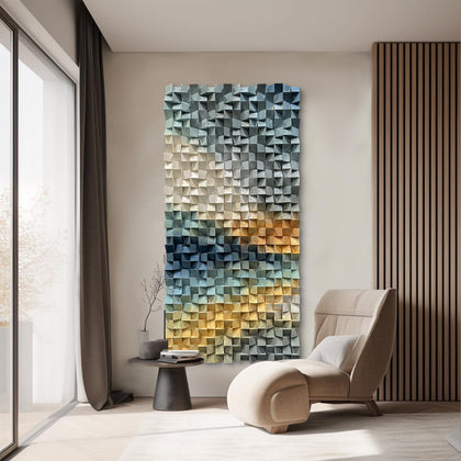 LIUZEYUE Wooden block symphony, modern minimalist wall decoration