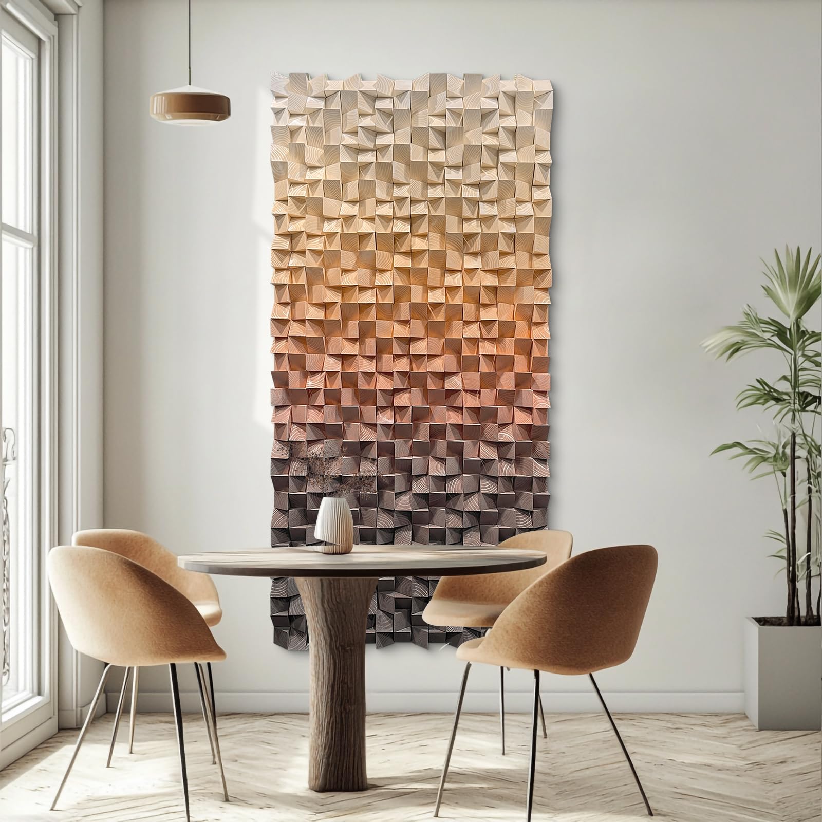 LIUZEYUE Wooden block symphony, modern minimalist wall decoration
