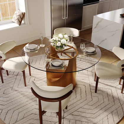 POVISON Modern Dining Table Sintered Stone Tabletop