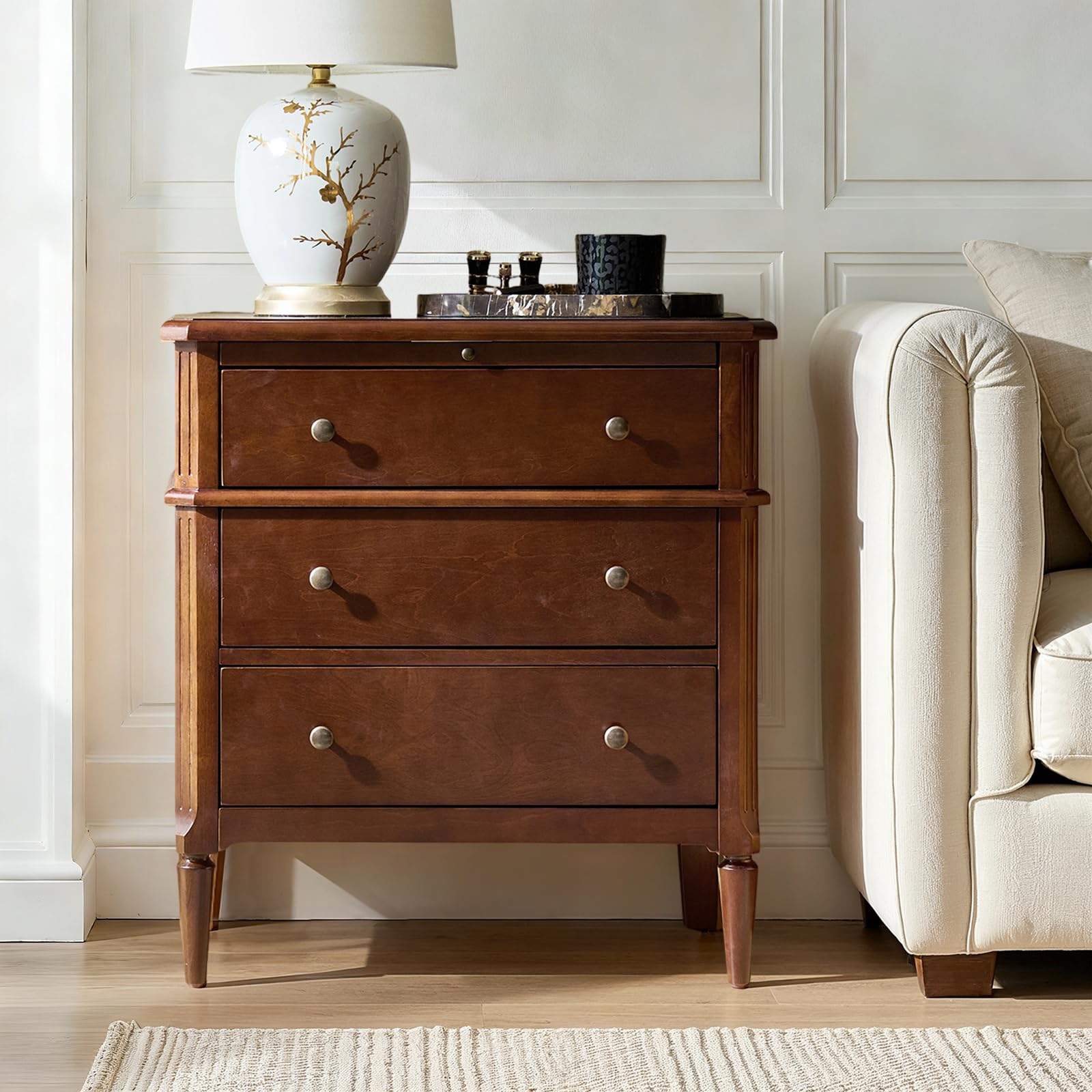 End Table with Charging Station & Hidden Drawer