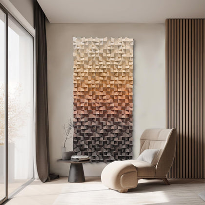 LIUZEYUE Wooden block symphony, modern minimalist wall decoration