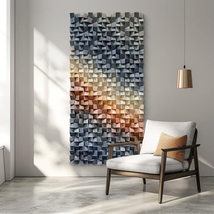 LIUZEYUE Wooden block symphony, modern minimalist wall decoration
