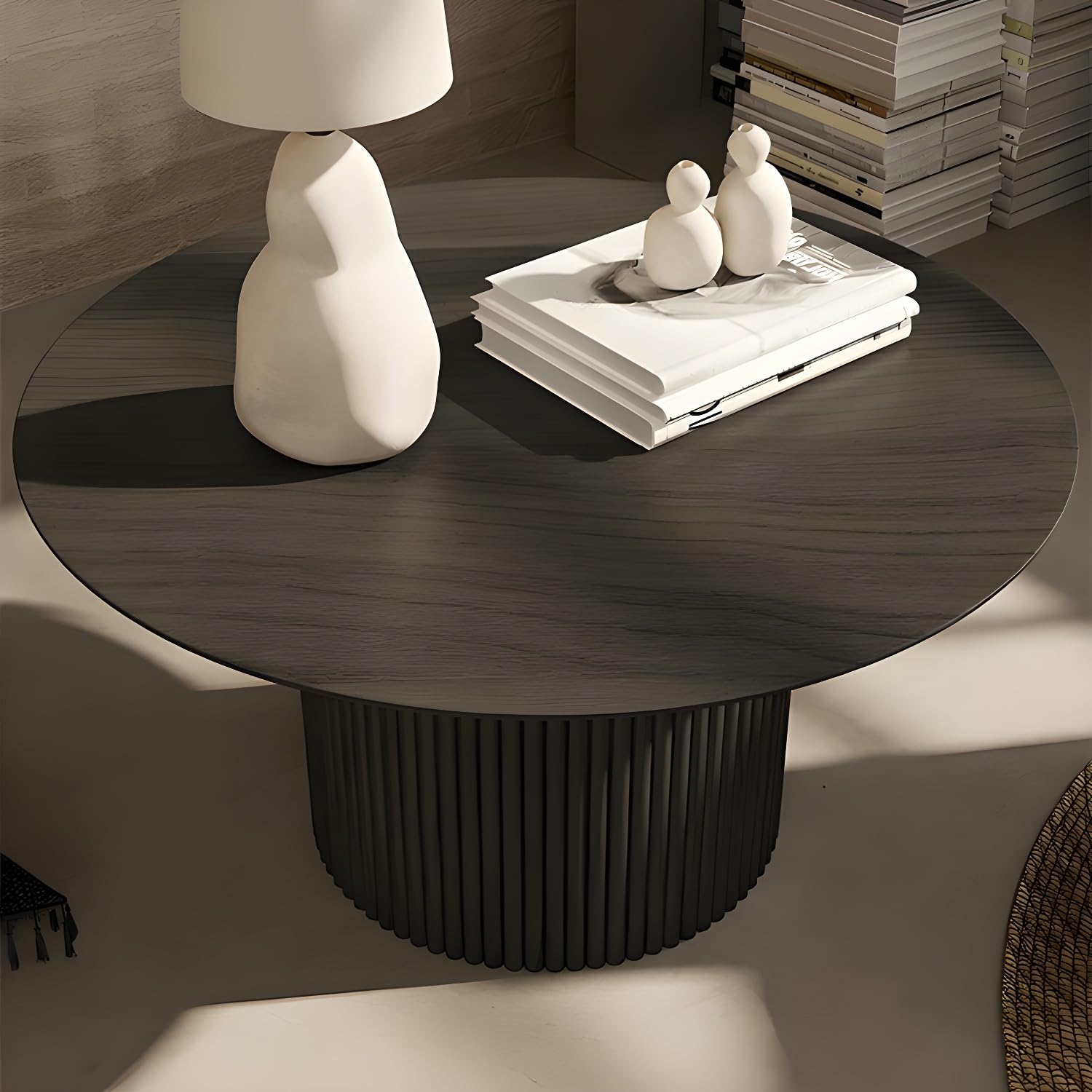 Modern Round Solid Wood Coffee Table