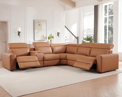 Oversized Power Reclining Sofa with Console & Dual Recliners