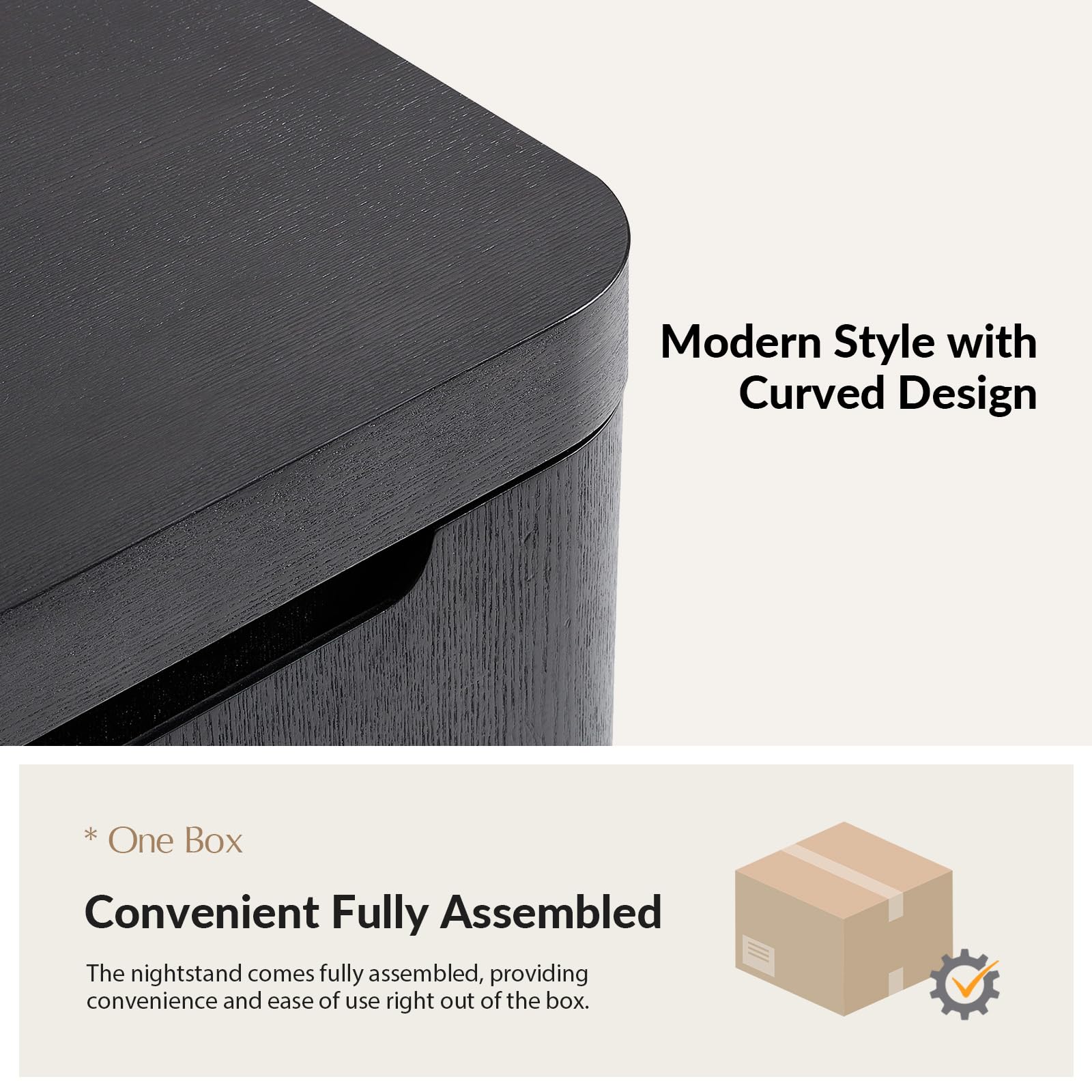 Nightstand with Charging Station & Hidden Compartment