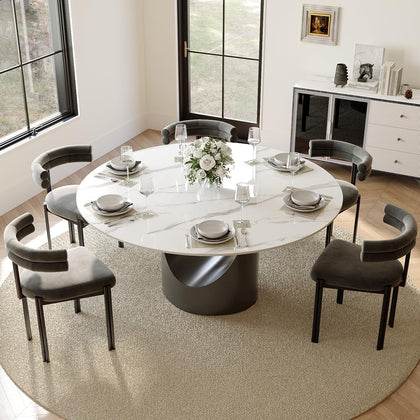 POVISON Modern Dining Table Sintered Stone Tabletop