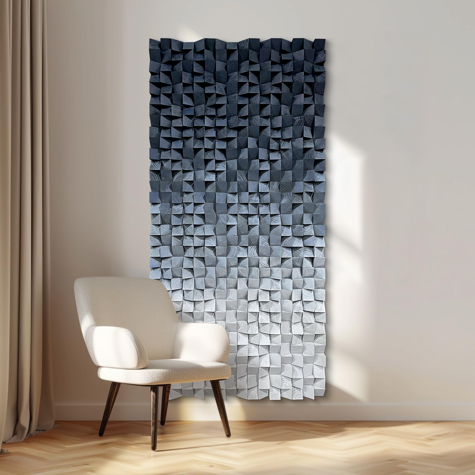 LIUZEYUE Wooden block symphony, modern minimalist wall decoration