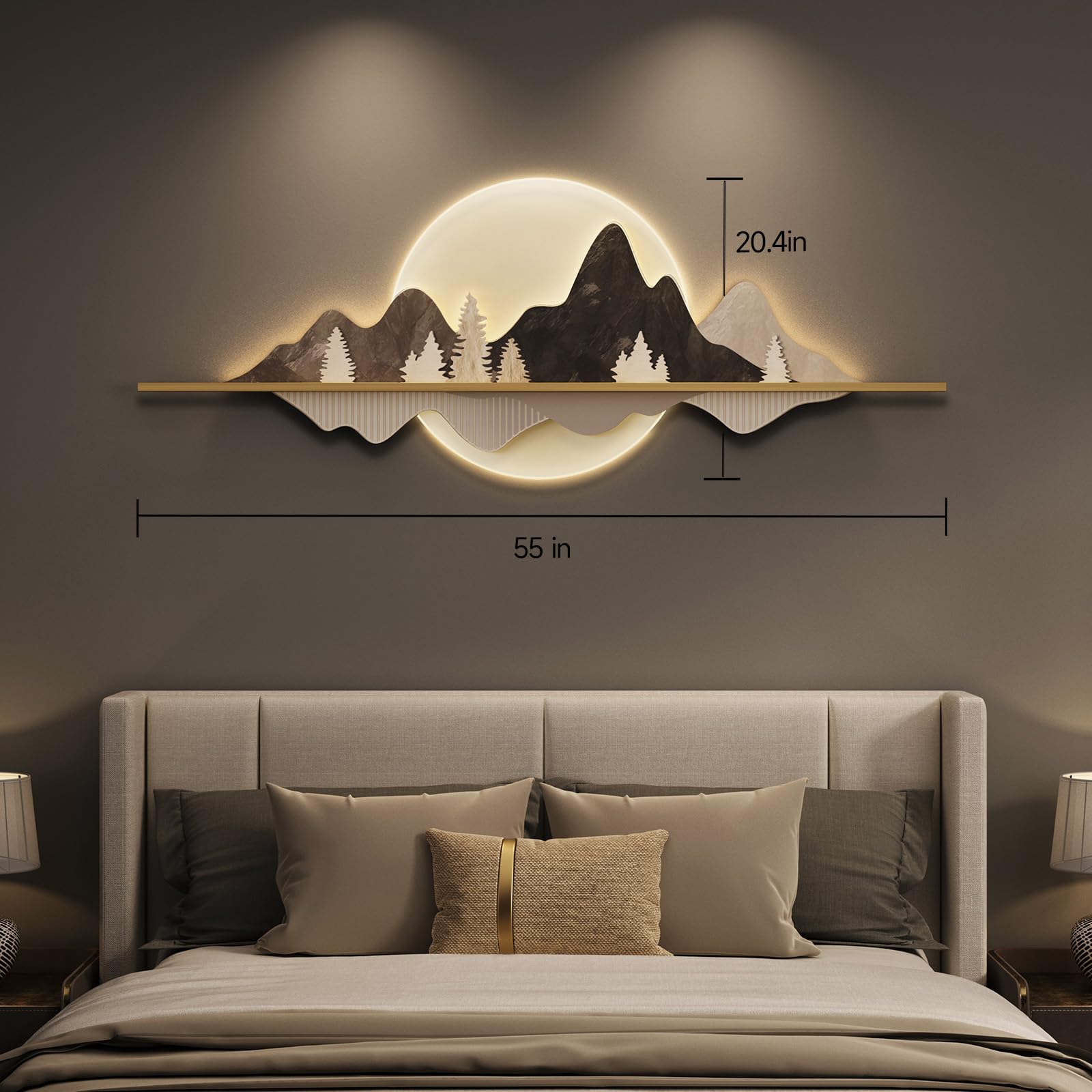 Troartos Large Horizontal Led Wall Art Decor