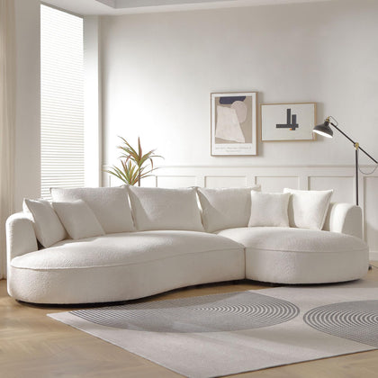 mr.waiba 125” Modern Curved Boucle Sectional Couch