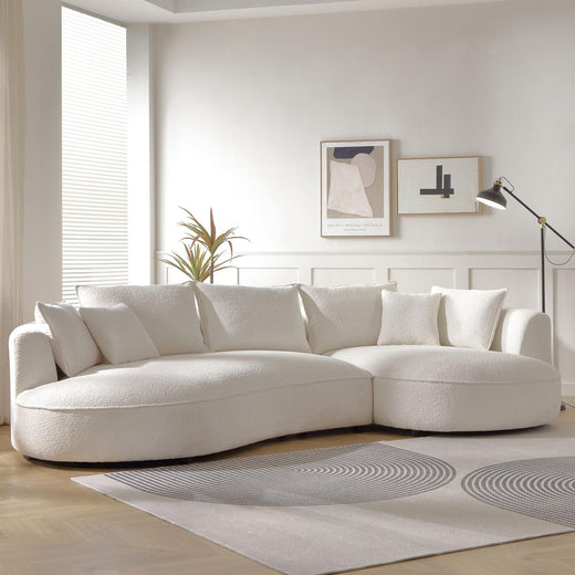 mr.waiba 125” Modern Curved Boucle Sectional Couch