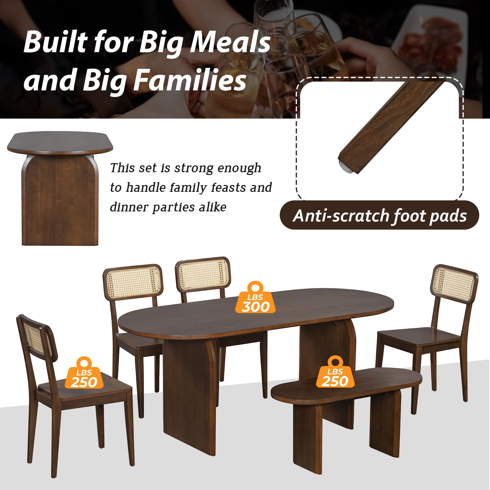 Merax 6 Pieces Modern Dining Set for 6
