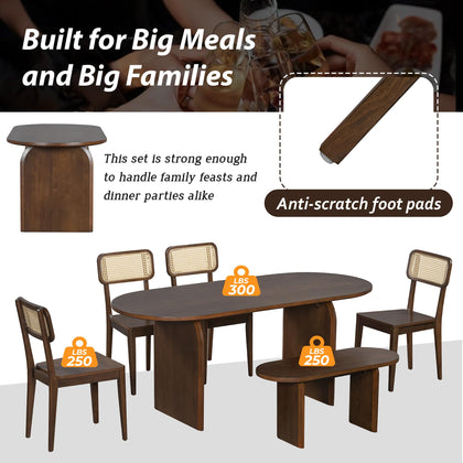 Merax 6 Pieces Modern Dining Set for 6
