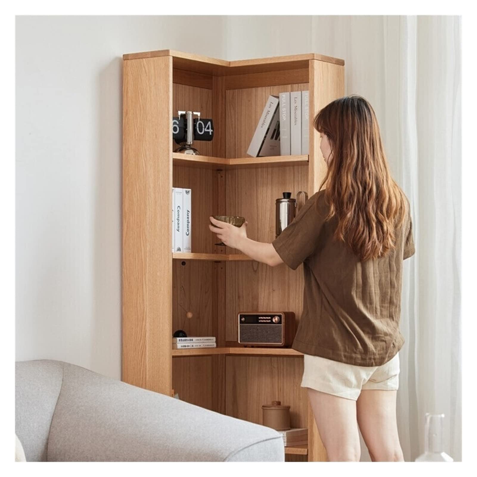 Modern Corner Bookcase & Display Shelf