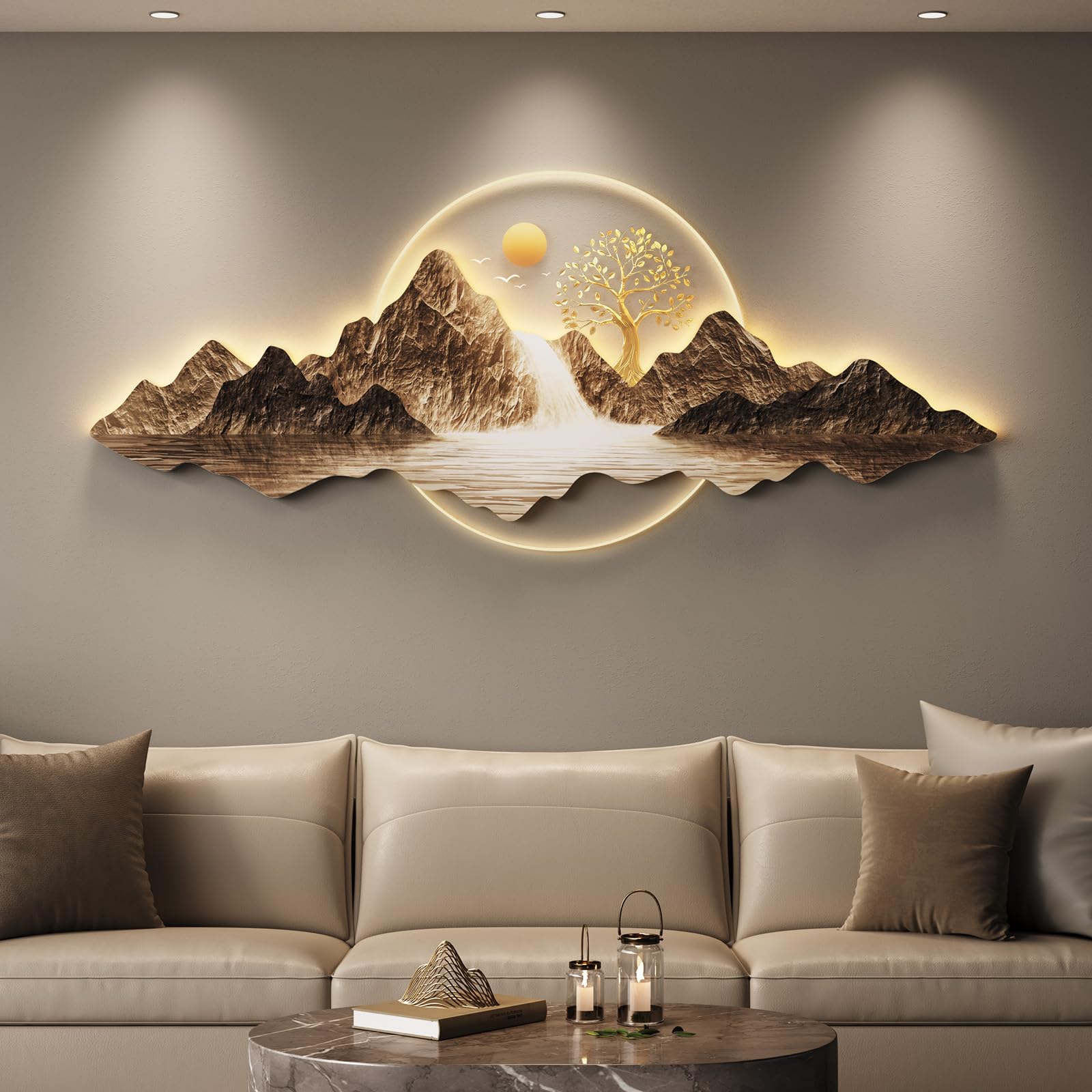 Troartos Large Horizontal Led Wall Art Decor