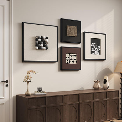 4 Piece Framed 3D Textured Wall Art for Living Room