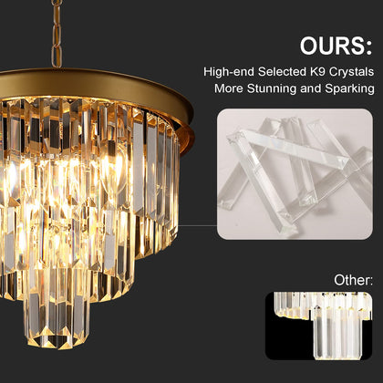 A AXILIXI Large Crystal Chandeliers
