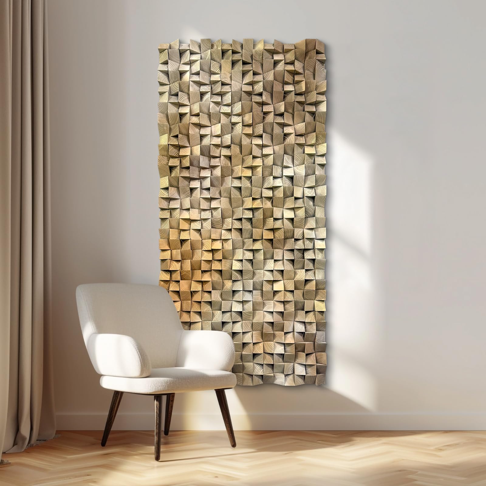 LIUZEYUE Wooden block symphony, modern minimalist wall decoration