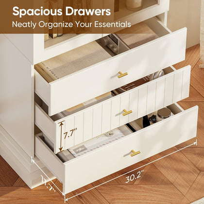 Lynsunix 71" Modern Tall Bookcase, Display and Storage Cabinet-PO(260409)