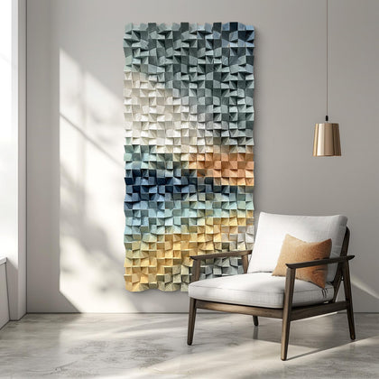 LIUZEYUE Wooden block symphony, modern minimalist wall decoration