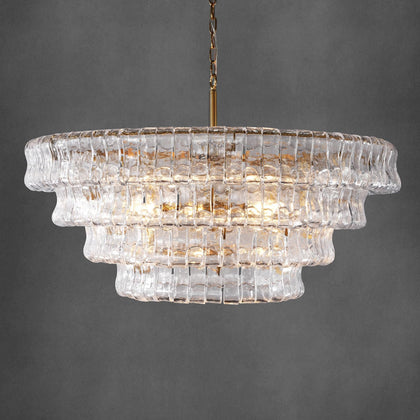 Large Rectangular Glass Chandelier