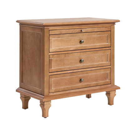 Farmhouse End Table with Charging Station & 3 Drawers