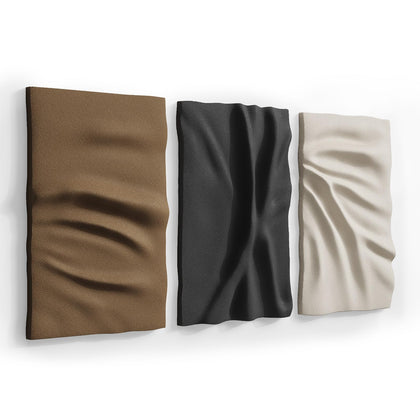 3-Piece Textured Abstract Wall Art Set