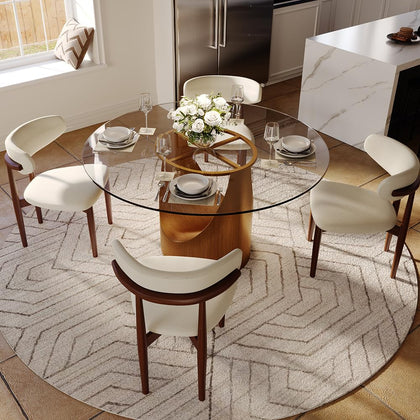 POVISON Modern Dining Table Sintered Stone Tabletop