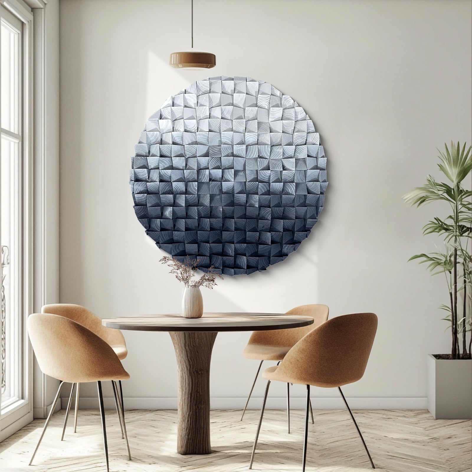 LIUZEYUE Wooden block symphony, modern minimalist wall decoration