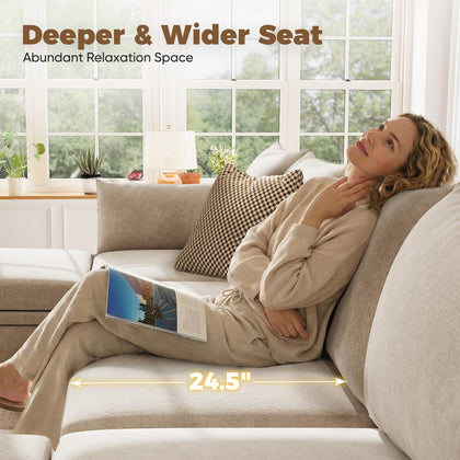ABCASA Oversized Modular Sectional Sofa CouchSet