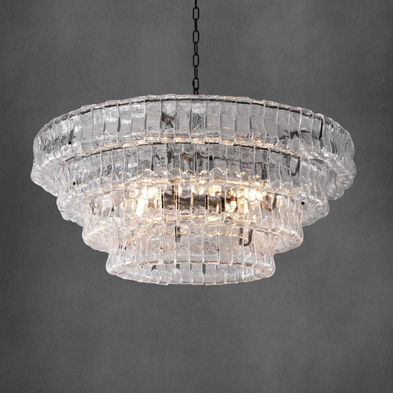 Large Rectangular Glass Chandelier