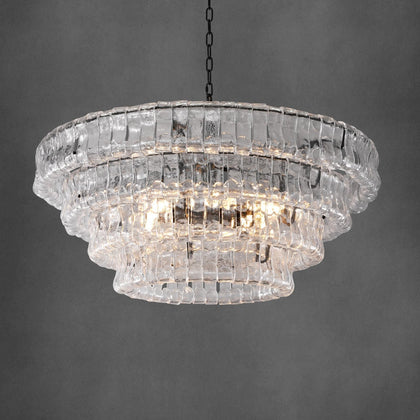 Large Rectangular Glass Chandelier