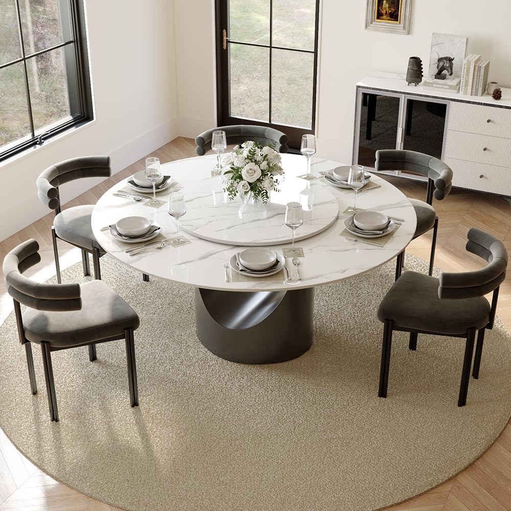 POVISON Modern Dining Table Sintered Stone Tabletop