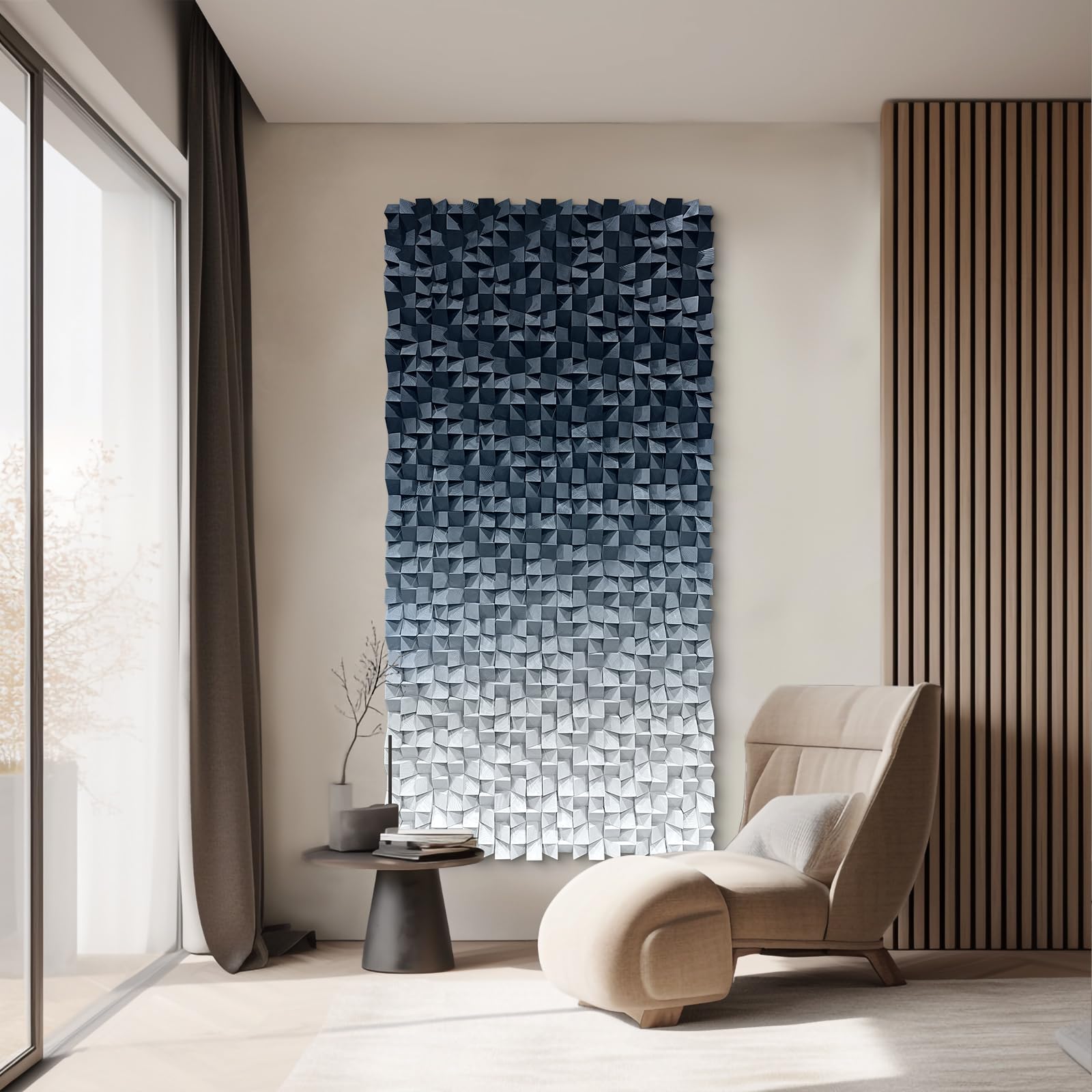 LIUZEYUE Wooden block symphony, modern minimalist wall decoration