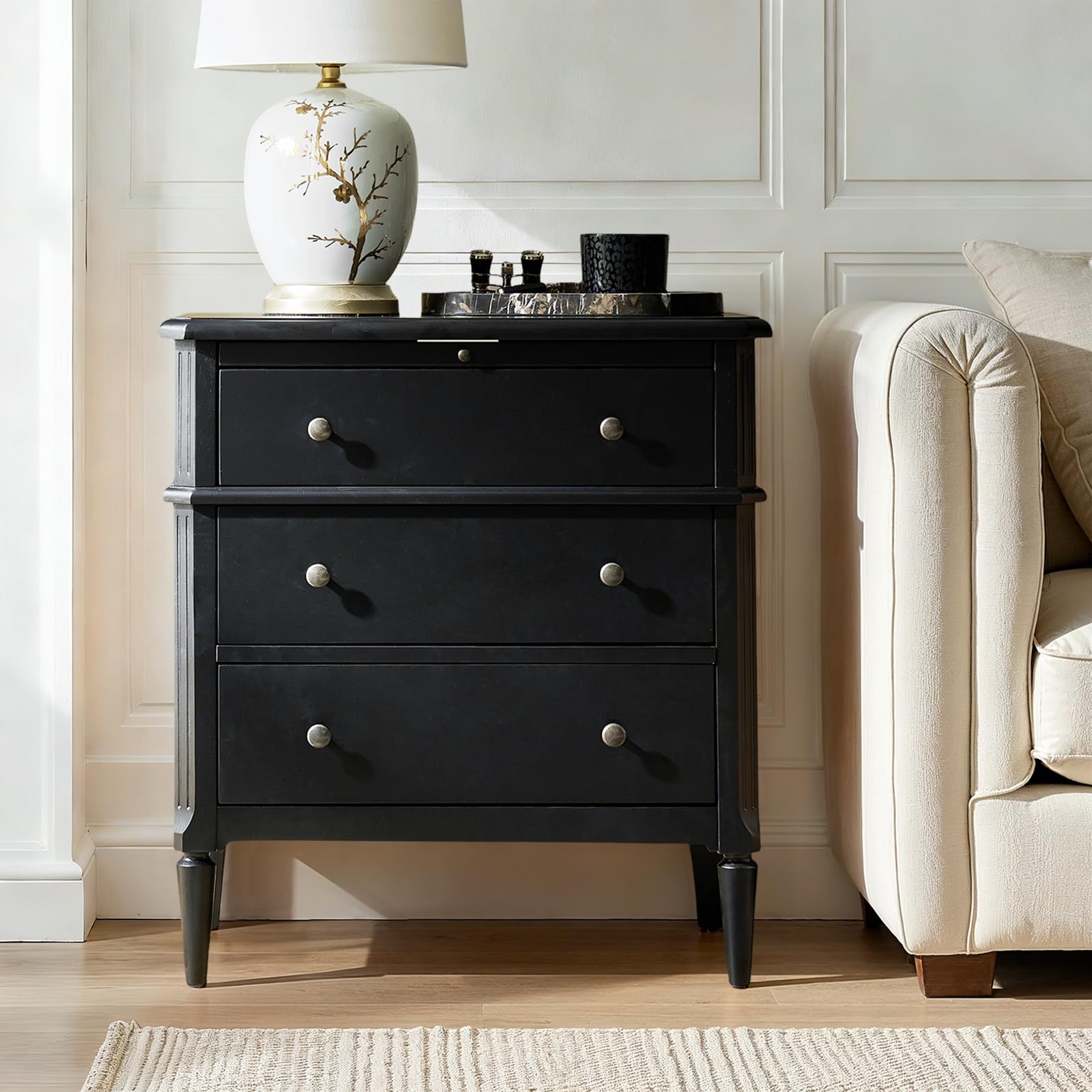 End Table with Charging Station & Hidden Drawer