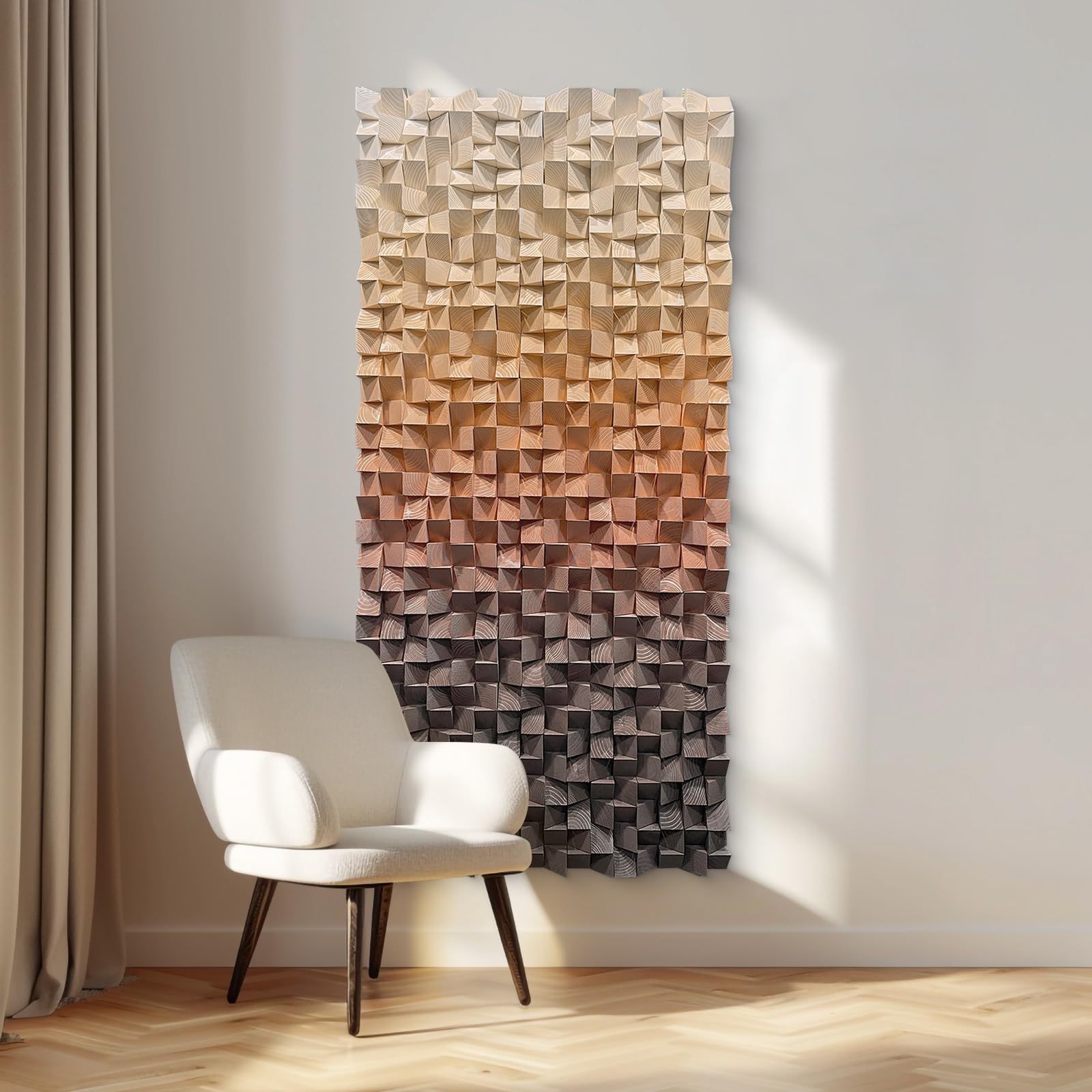 LIUZEYUE Wooden block symphony, modern minimalist wall decoration