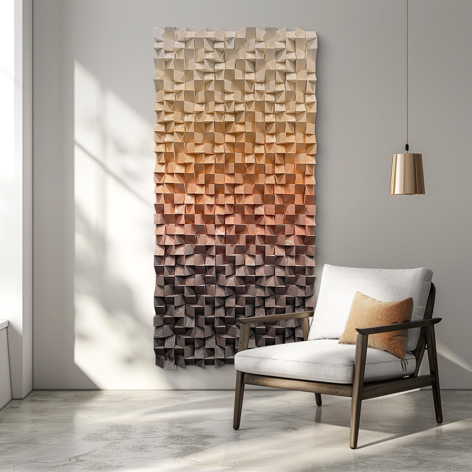 LIUZEYUE Wooden block symphony, modern minimalist wall decoration