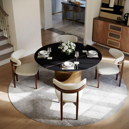 POVISON Modern Dining Table Sintered Stone Tabletop