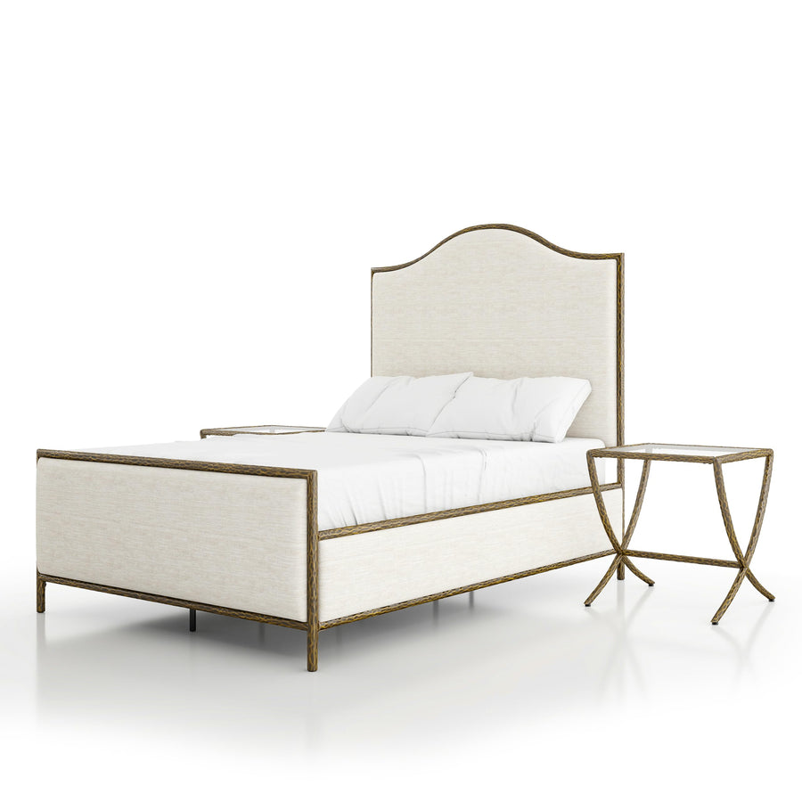 4-Piece Bedroom Set with Upholstered Bed, Bench & Nightstands