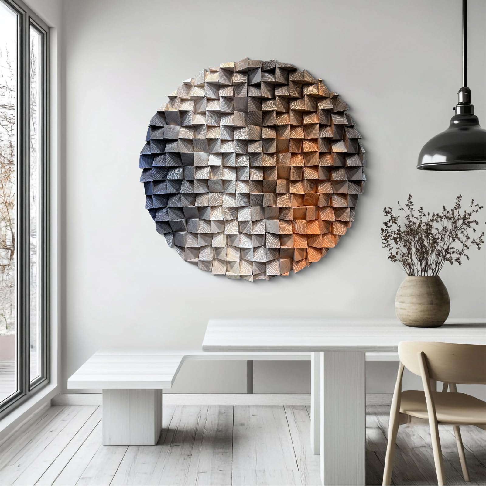 LIUZEYUE Wooden block symphony, modern minimalist wall decoration