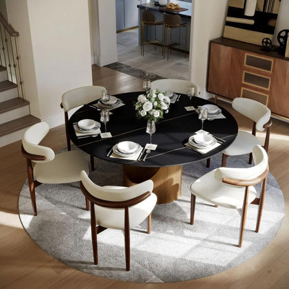POVISON Modern Dining Table Sintered Stone Tabletop