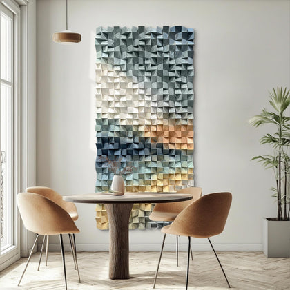 LIUZEYUE Wooden block symphony, modern minimalist wall decoration