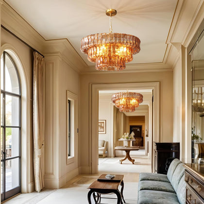 Large Rectangular Glass Chandelier