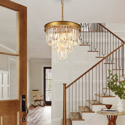 A AXILIXI Large Crystal Chandeliers
