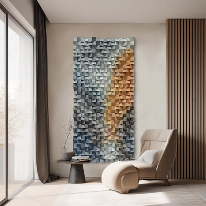 LIUZEYUE Wooden block symphony, modern minimalist wall decoration