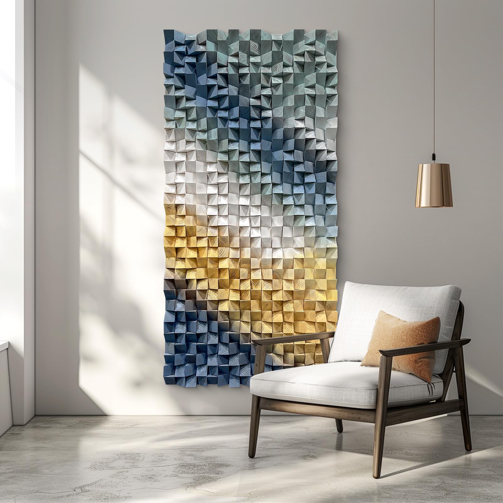 LIUZEYUE Wooden block symphony, modern minimalist wall decoration